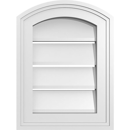 Ekena Millwork Arch Top Surface Mount PVC Gable Vent: Non-Functional, w/2"W x 1-1/2"P Brickmould Frame, 12"W x 14"H GVPAR12X1402SN